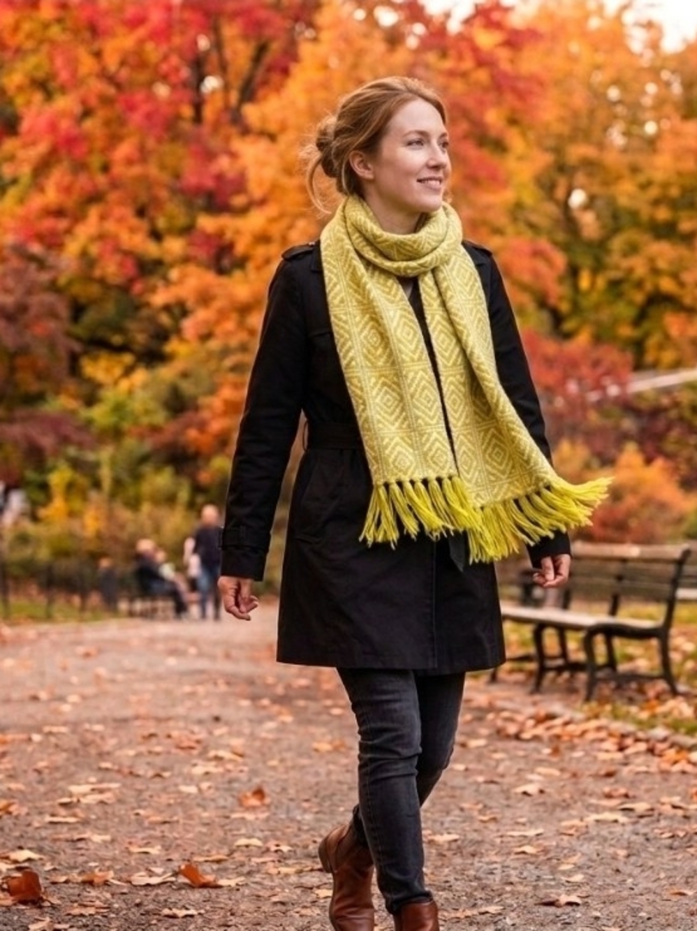 Womens Knitted Fringe Long Scarf
